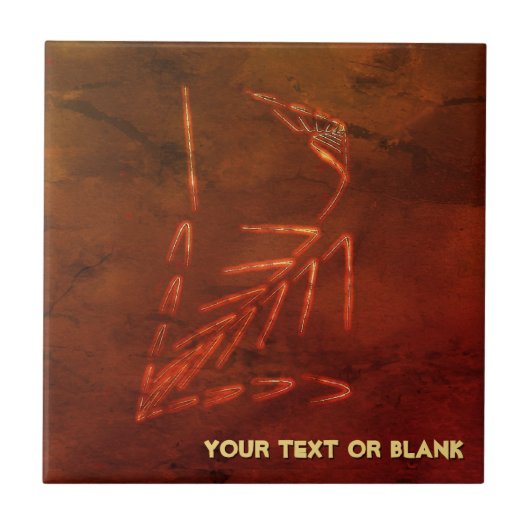 ジュラ紀化石 タイル (正面)