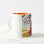 ジュラ・フランスのブドウ園の旅行ポスター ツートーンマグカップ (正面左)