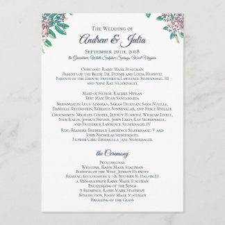 ジュリアとアンドリューの結婚式 プログラム