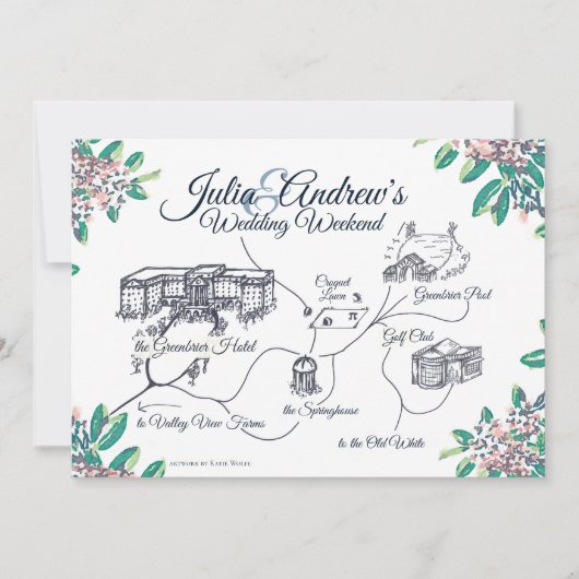 ジュリアのための前夜歓迎スケジュール 招待状 (正面)