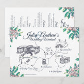 ジュリアのための前夜歓迎スケジュール 招待状 (正面/裏面)