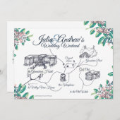 ジュリアのための前泊歓迎スケジュール 招待状 (正面/裏面)