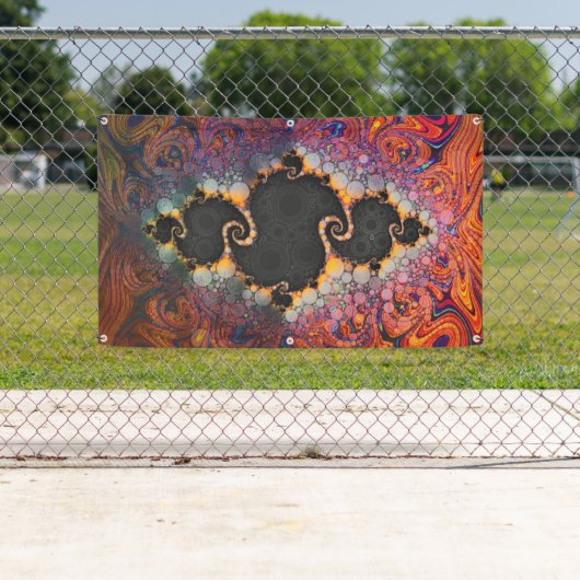 ジュリアの目、虹のフラクタルのペンキの渦巻 横断幕 (インサイチュ)