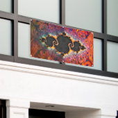 ジュリアの目、虹のフラクタルのペンキの渦巻 横断幕 (ビルの外側)