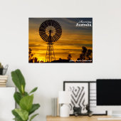 ジュリアクリーク風車サンセットポスター ポスター (ホームオフィス)