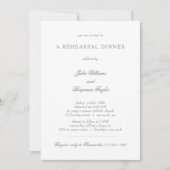 ジュリアシンプルシルバースクリプト写真リハーサルディナー 招待状 (正面)