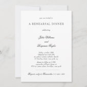 ジュリアシンプル黒脚本写真リハーサルディナー 招待状 (正面)