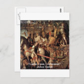 ジュリアス・シーザー「私は征服した」引用文ギフト&ティー ポストカード (正面/裏面)