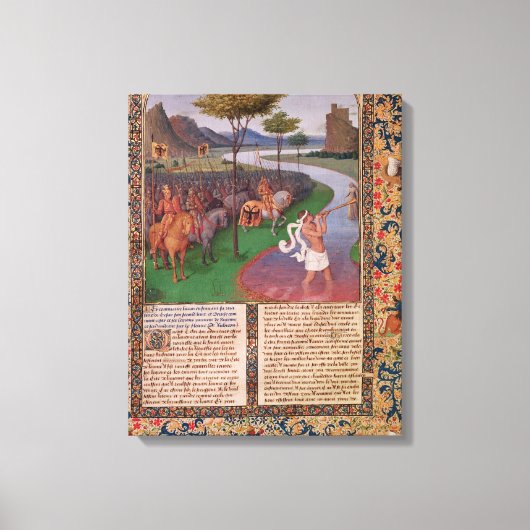 ジュリアス・シーザーRubiconを横切る， c.1470 キャンバスプリント (正面)