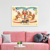 ジュリアス・シーズのサーカスのポスターと彼のライオン キャンバスプリント (インサイチュ (リビング))