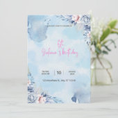 ジュリアナの誕生日招待状 5" x 7" 招待状 (スタンド正面)