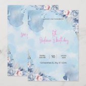 ジュリアナの誕生日招待状 5" x 7" 招待状 (正面/裏面)