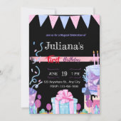 ジュリアナズ誕生日シャルボード招待状 招待状 (正面)
