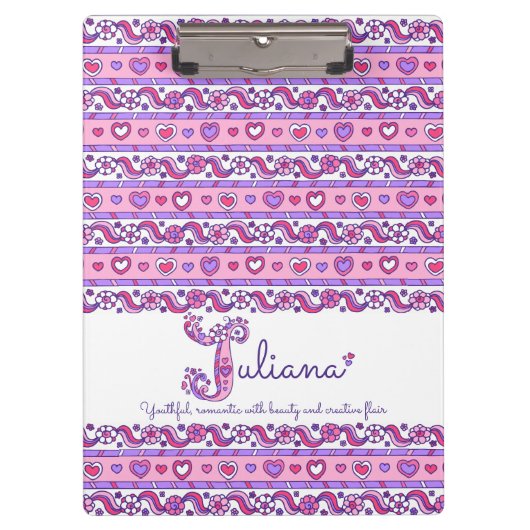 ジュリアナ名とはハート文字Jクリップボード クリップボード (正面)
