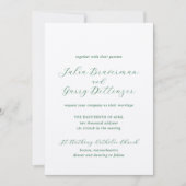 ジュリアハンターグリーンエレガ伝統的ントウェディング 招待状 (正面)
