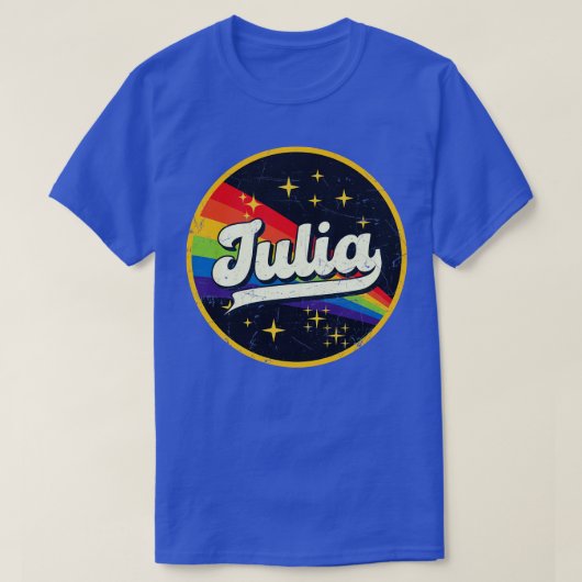 ジュリアレインボーイン宇宙ヴィンテージグランジュスタイル Tシャツ (デザイン正面)
