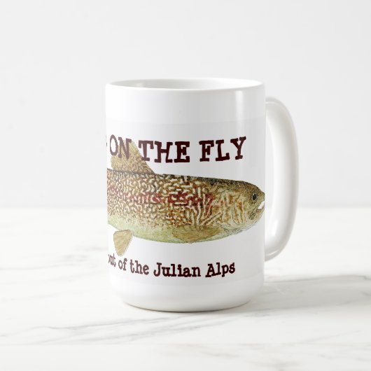 ジュリアンのアルプスの野生の忙しいのの大理石のマス コーヒーマグカップ (正面右)