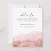 ジュリアン赤面ピンクウォーターカラー金ゴールドエレガント詳細  招待状 (正面)