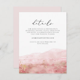 ジュリアン赤面ピンクウォーターカラー金ゴールドエレガント詳細  招待状