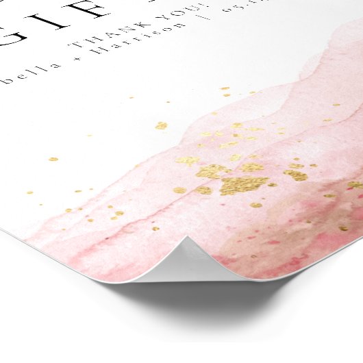 ジュリアン赤面水彩金ゴールドカードとギフトサイン ポスター (角)