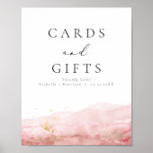 ジュリアン赤面水彩金ゴールドカードとギフトサイン ポスター (正面)