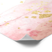 ジュリアン赤面水彩金ゴールド婚約へようこそ ポスター (角)