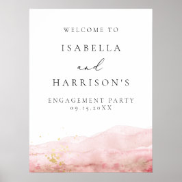 ジュリアン赤面水彩金ゴールド婚約へようこそ ポスター