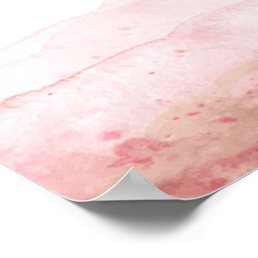 ジュリアン |赤面ピンクウォーター結婚カラーへようこそ ポスター (角)