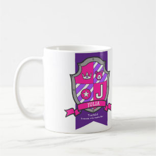 ジュリア文字Jクレストピンクベア名の意味 コーヒーマグカップ