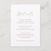 ジュリア金ゴールド伝統的エレガントな結婚式 エンクロージャーカード (正面)