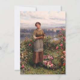ジュリア・ギャザリング・バラ（美しい少女と花） カード