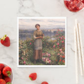 ジュリア・ギャザリング・バラ(美しい少女と花) スタンダードランチョンナプキン (インサイチュ)