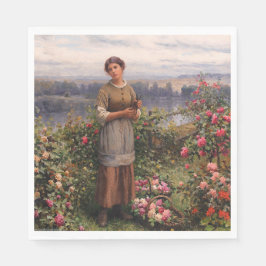 ジュリア・ギャザリング・バラ（美しい少女と花） スタンダードランチョンナプキン