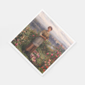 ジュリア・ギャザリング・バラ(美しい少女と花) スタンダードランチョンナプキン (角)