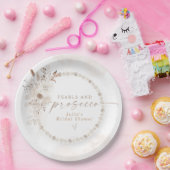 ジュリア ボーホー フラワー パール＆プロセッコ ブライダルシャワー ペーパープレート (パーティー)