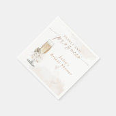 ジュリア ボーホー フラワー パール & プロセッコ ブライダル シャワー スタンダードカクテルナプキン (角)