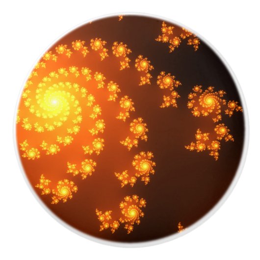 ジュリアMandelbrotの抽象的なフラクタルの芸術 セラミックノブ (正面)