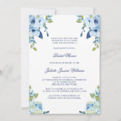 ジュリエッエレガントトフローラダスティブルーブライダルシャワー 招待状 (正面)