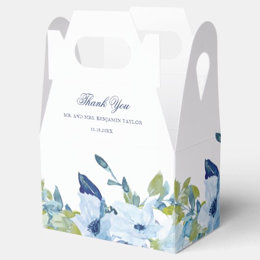 ジュリエットダスティブルー結婚フローラの切妻用箱 フェイバーボックス (オープン)