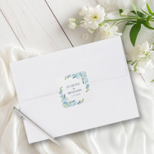 ジュリエットブルー結婚式招待状封筒用シール