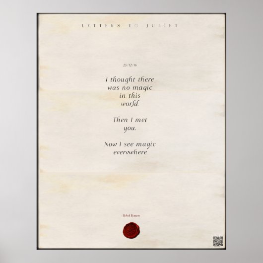 ジュリエットプリントへの手紙🌹🗡 16/49 ポスター (正面)