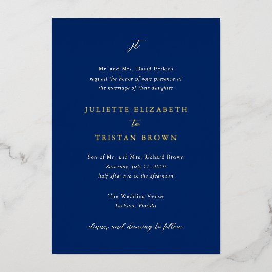 ジュリエット優雅な結婚式 箔招待状 (正面)