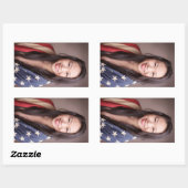 ジュリエット無修正アメリカ国旗のステッカー 長方形シール (シート)