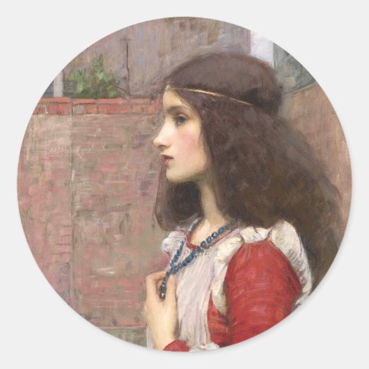 ジュリエットby John William Waterhouse,アート ラウンドシール (正面)