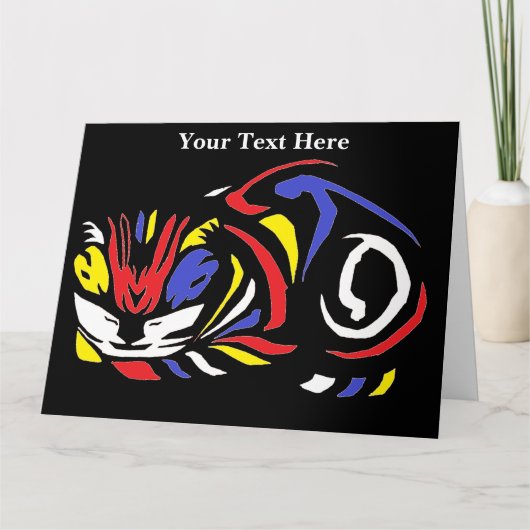ジュリエ・デ・グラーフの多色木版画 猫 カード (正面)