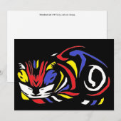 ジュリエ・デ・グラーフの多色木版画 猫 シーズンカード (正面/裏面)