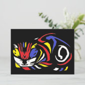 ジュリエ・デ・グラーフの多色木版画 猫 シーズンカード (スタンド正面)