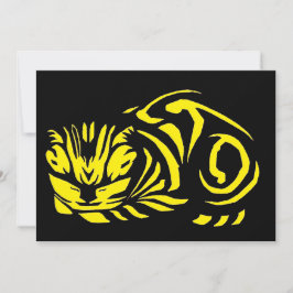 ジュリエ・ド・グラーグの木版画の猫(黄色) シーズンカード