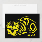 ジュリエ・ド・グラーグの木版画の猫(黄色) シーズンカード (正面/裏面)