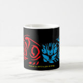 ジュリエ・ド・グラーフの木版画の猫 コーヒーマグカップ (中央)
